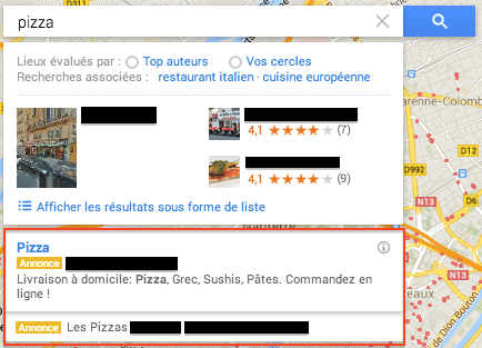 Extension de lieu sur Google Maps