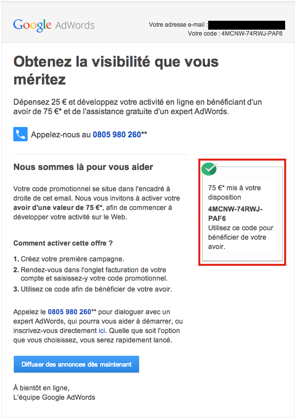 Code promo adwords1