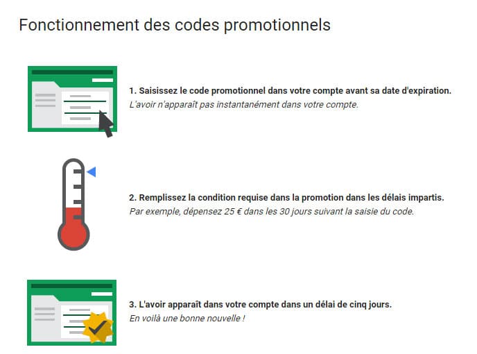 Comment utiliser son code promo adwords