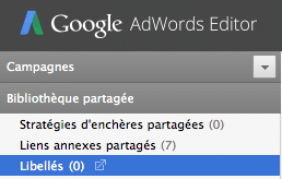 Libellés AdWords EDITOR 11.1 Clickoo Agence AdWords Paris