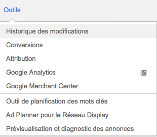 capture d'écran de Google Ads