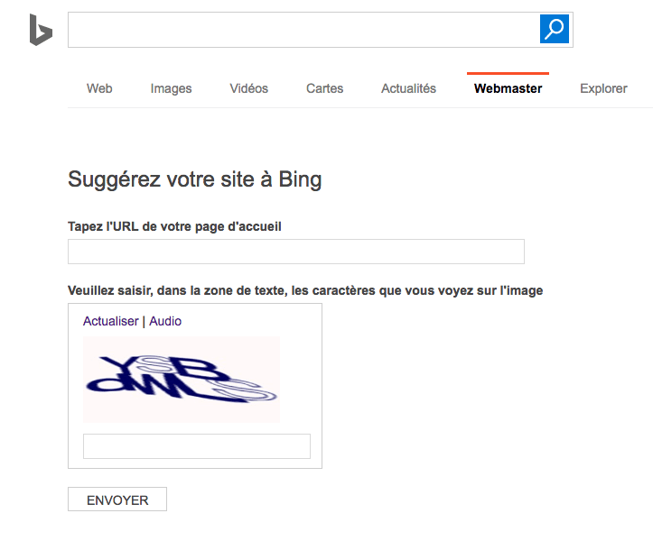 Ajouter Son site sur Bing