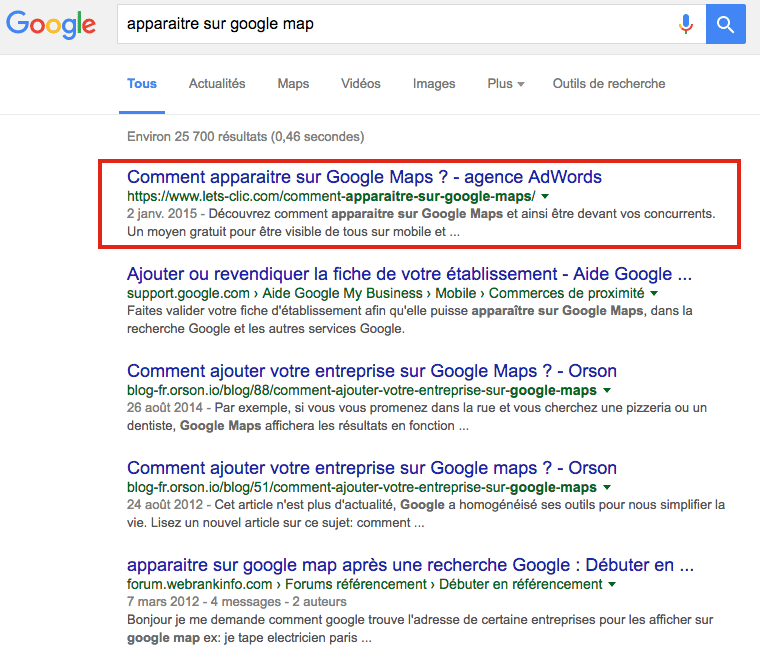 Requête sur Google : Apparaitre sur Google pour augmenter sa visibilité web