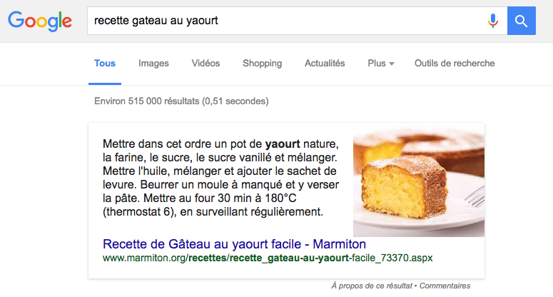 exemple de featured snippet